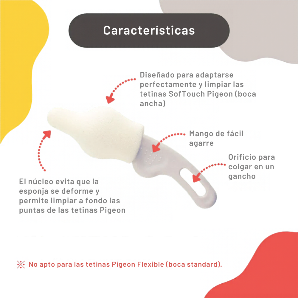 Cepillos para limpieza de tetinas SofTouch PIGEON (2 un)