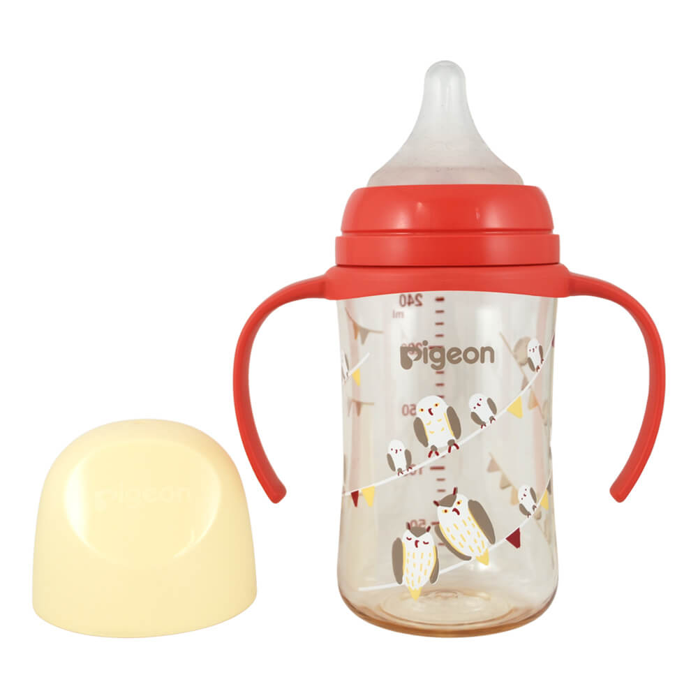 Biberon Softouch Pigeon Buhos 1 con Asa 240 ML