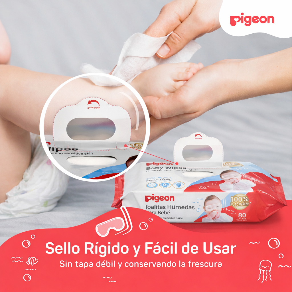 Toallita húmeda Pigeon Pure Water 80 un Pack x 3