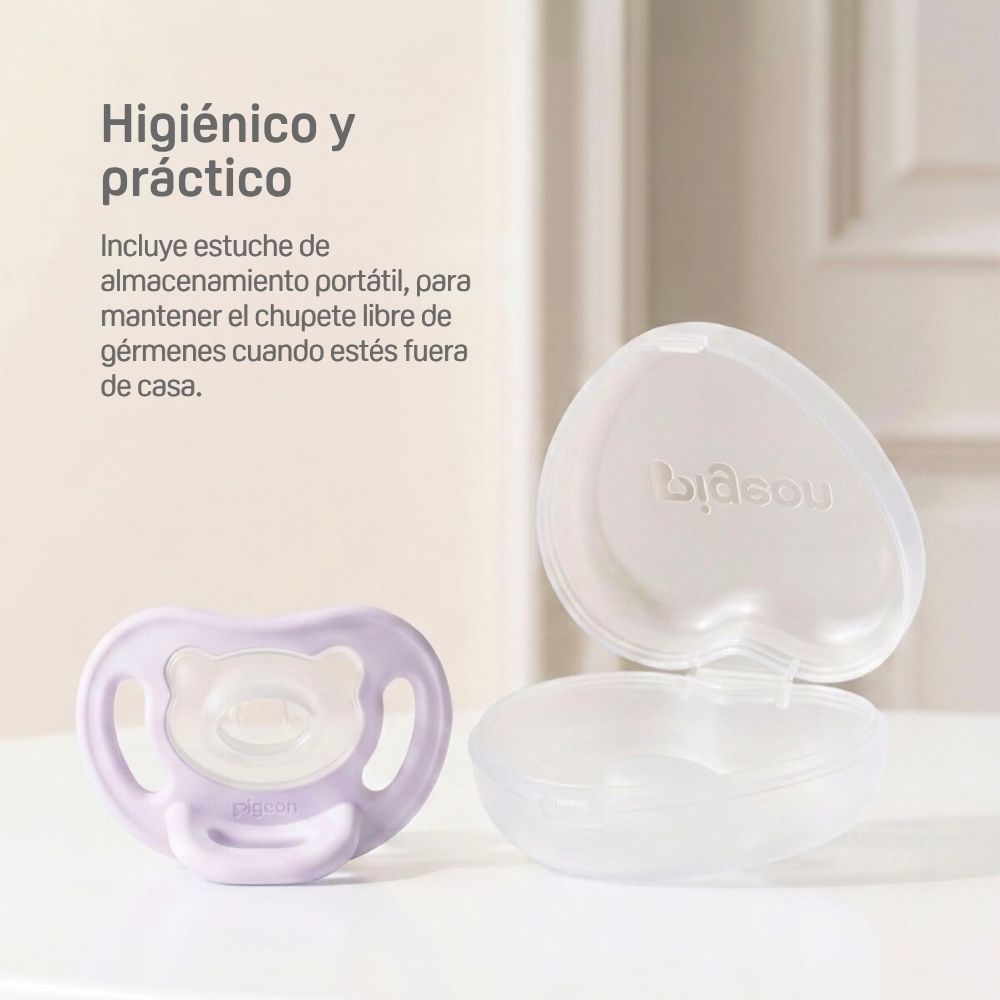 Chupete c/estuche SoftBuddy Pigeon – Talla S  Lila