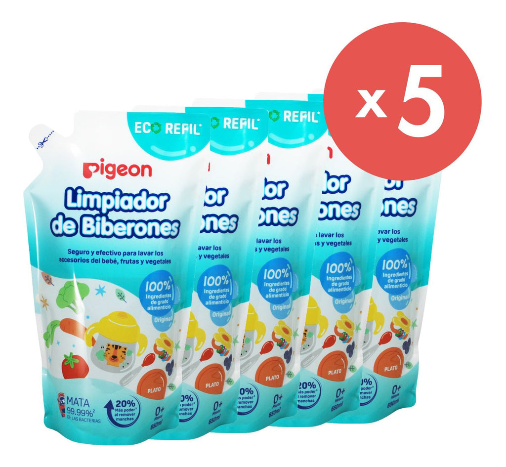 Pack X 5 Limpiador Desinfectante para Biberones y Alimentos - Recarga 650 Ml