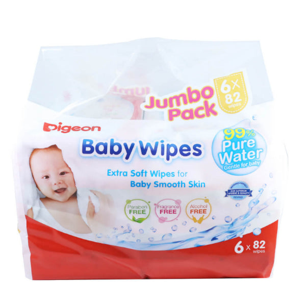 Toallitas Húmedas 99% Agua Pura - 6 X 82 Hojas