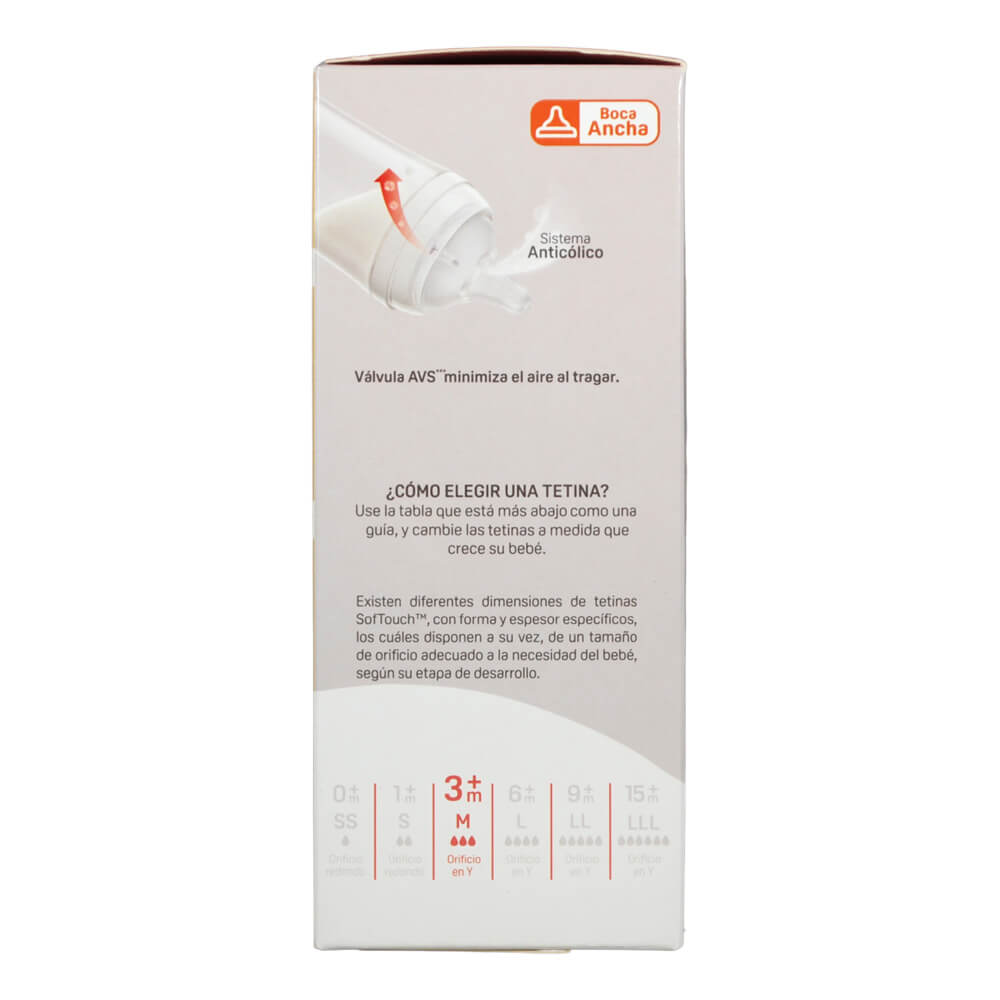 Mamadera Softouch  Apple 3 con Asa 240 ml
