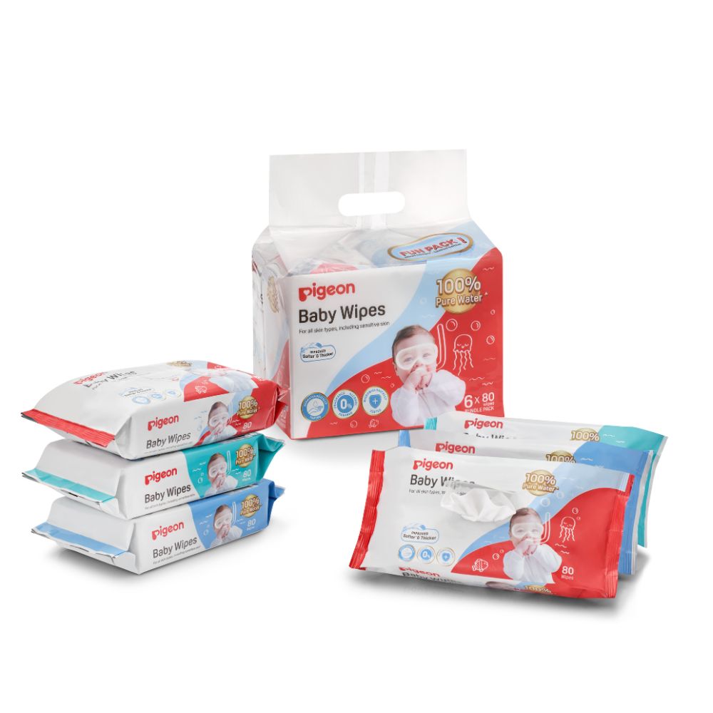 Toallita húmeda Pigeon Pure Water 80 un (Pack x 6)