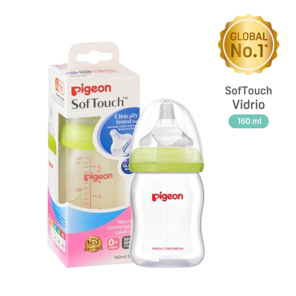 PACK PIGEON 2 Mamaderas  SofTouch Vidrio 160ml + 240ml