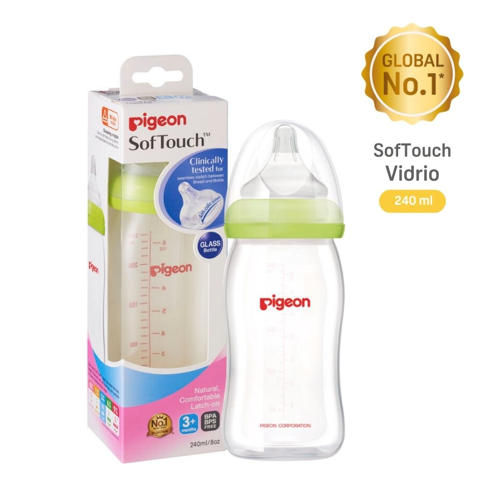 PACK PIGEON 2 Mamaderas  SofTouch Vidrio 160ml + 240ml